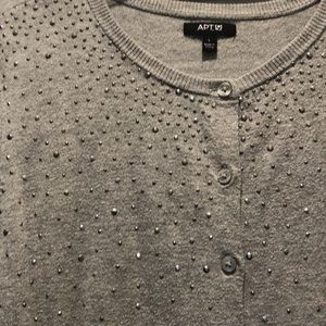 Apt 9 Gray Studded Button up Sweater Size Large